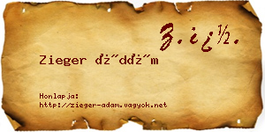 Zieger Ádám névjegykártya